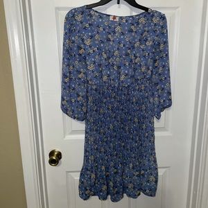 Waves Sky Blue Floral Dress